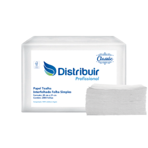 Papel Toalha Interfolhado Folha Simples 2.000 fls – Distribuir Profissional